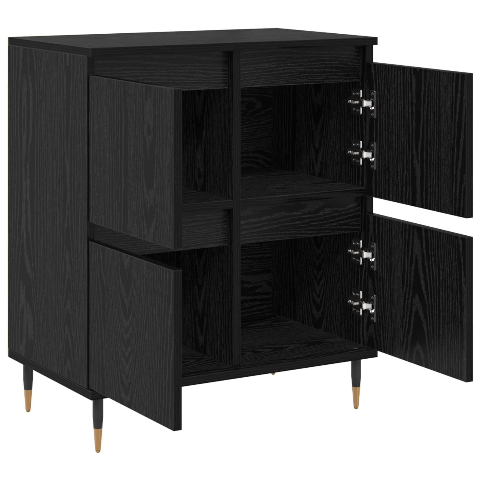 vidaXL Szafka do przechowywania 3 pcs Czarny Dąb 60 x 35 x 70 cm