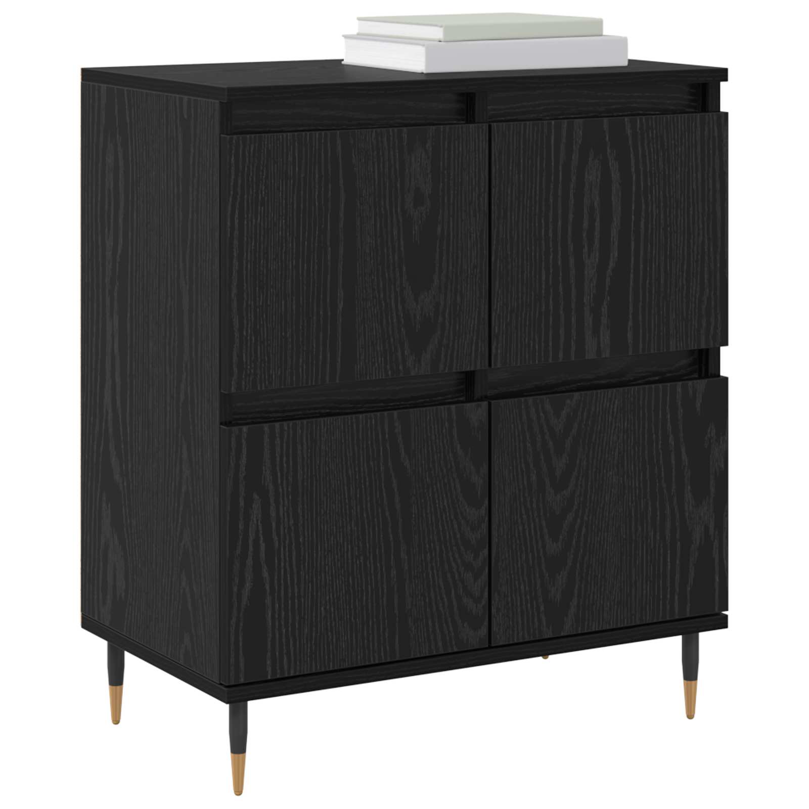 vidaXL Szafka do przechowywania 3 pcs Czarny Dąb 60 x 35 x 70 cm