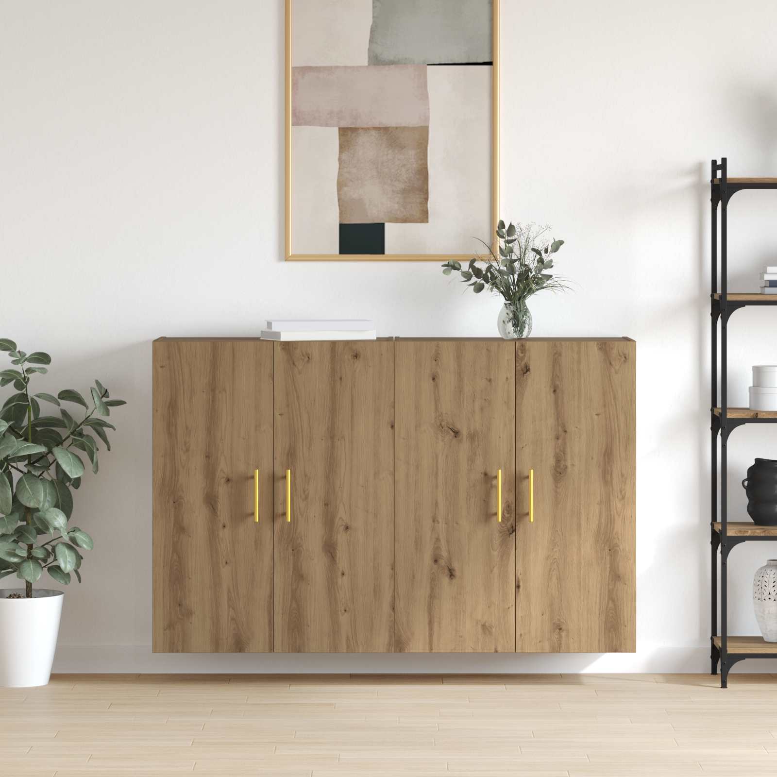 vidaXL Szafka ścienna 2 pcs Dąb rzemieślniczy 69,5 x 34 x 90 cm