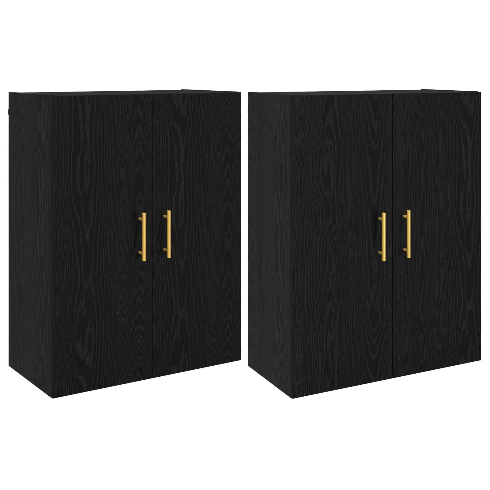 vidaXL Szafka ścienna 2 pcs Czarny Dąb 69,5 x 34 x 90 cm