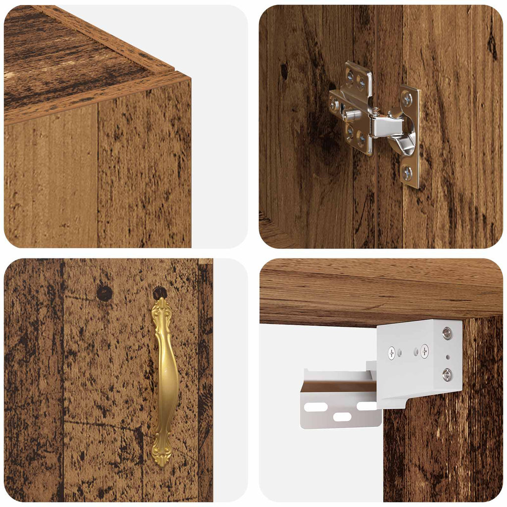 vidaXL Szafka ścienna 2 pcs Stare drewno 69,5 x 34 x 90 cm