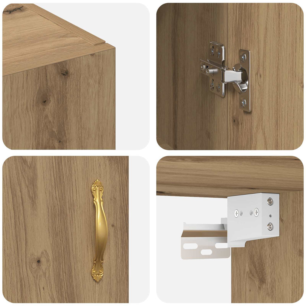 vidaXL Szafka ścienna 2 pcs Dąb rzemieślniczy 69,5 x 34 x 90 cm