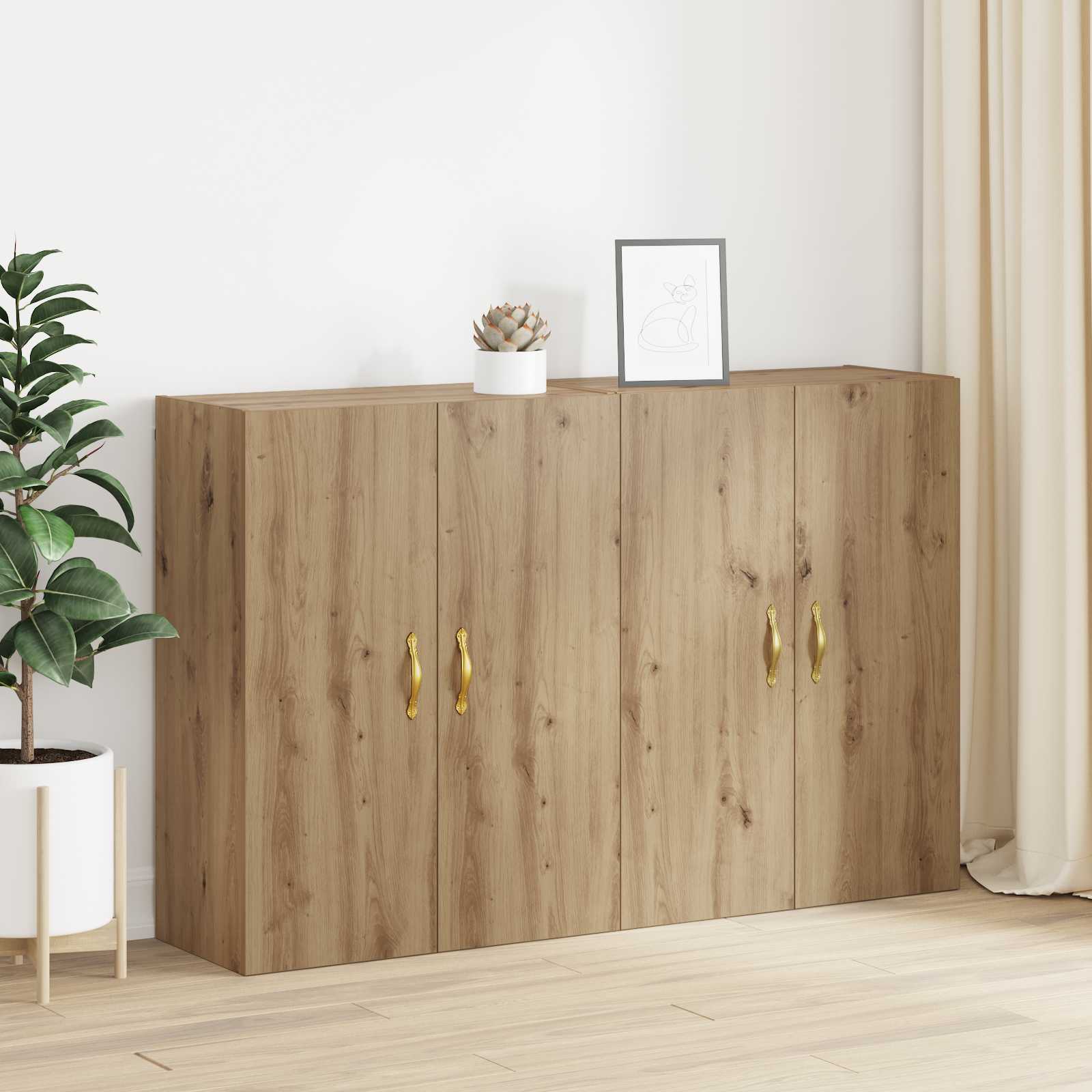 vidaXL Szafka ścienna 2 pcs Dąb rzemieślniczy 69,5 x 34 x 90 cm