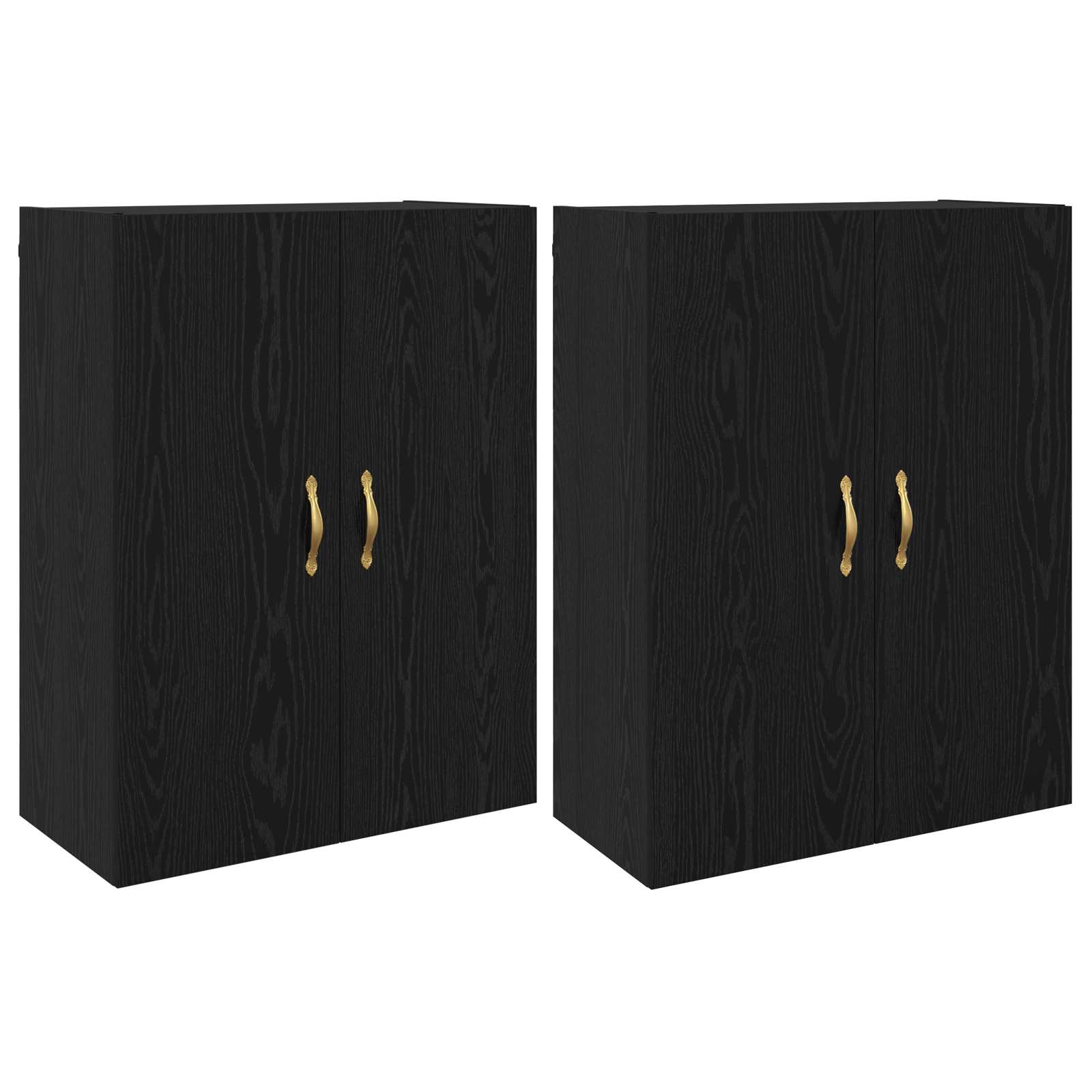vidaXL Szafka ścienna 2 pcs Czarny Dąb 69,5 x 34 x 90 cm
