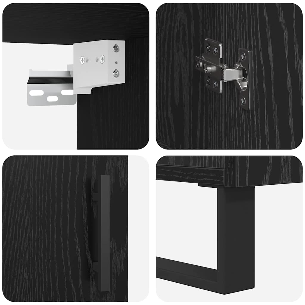 vidaXL Highboard 2 pcs Czarny dąb Materiał drewnopochodny