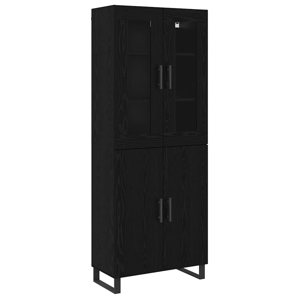 vidaXL Highboard 2 pcs Czarny dąb Materiał drewnopochodny