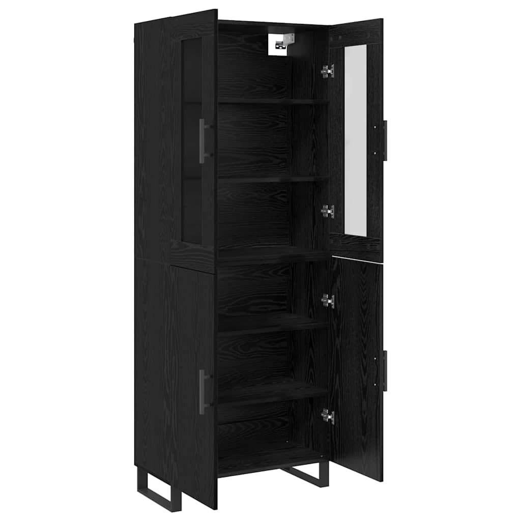 vidaXL Highboard 2 pcs Czarny dąb Materiał drewnopochodny