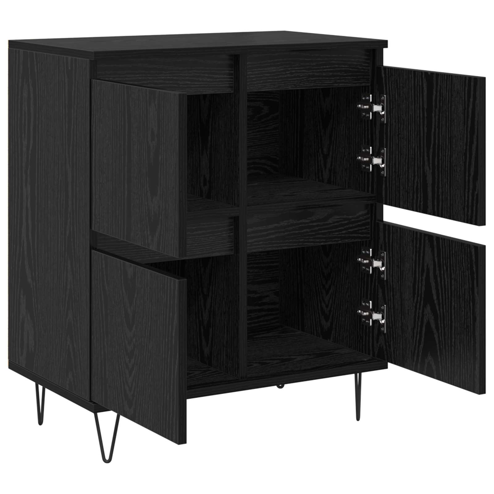 vidaXL Komody 3 pcs Czarny Dąb