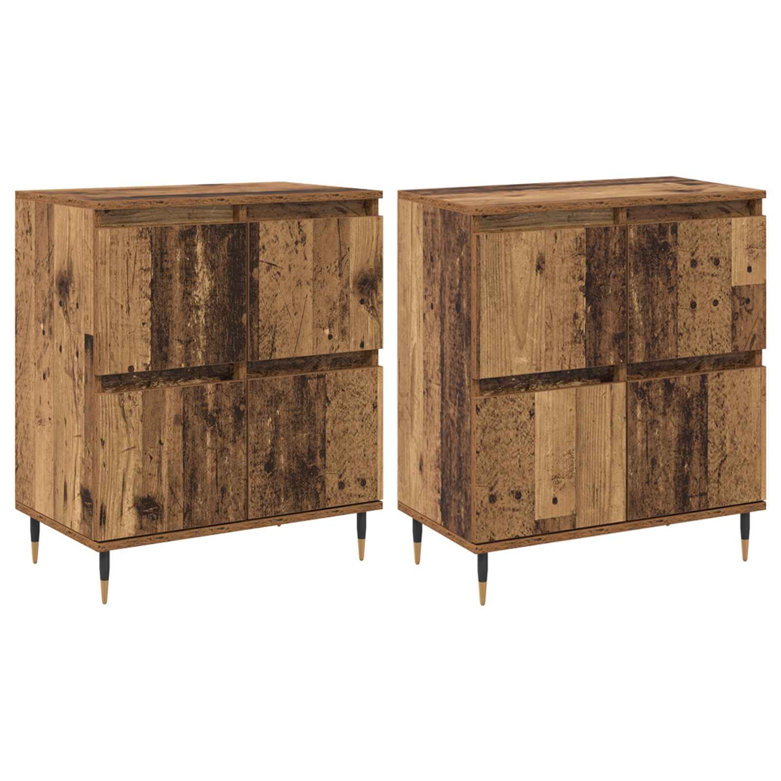 vidaXL Szafka do przechowywania 2 pcs Stare drewno 60 x 35 x 70 cm