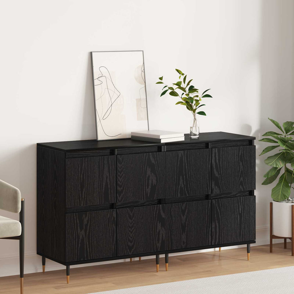 vidaXL Szafka do przechowywania 2 pcs Czarny Dąb 60 x 35 x 70 cm