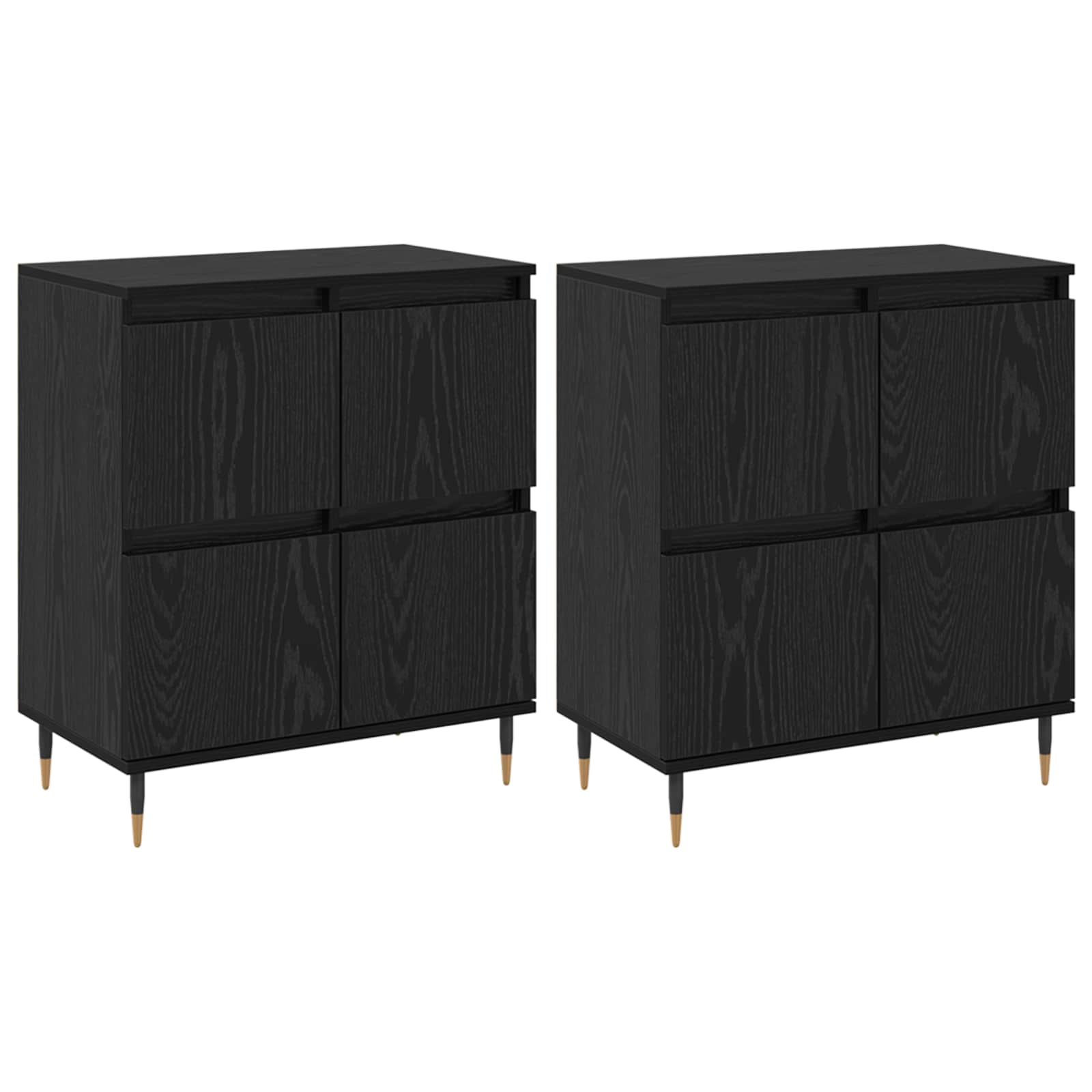 vidaXL Szafka do przechowywania 2 pcs Czarny Dąb 60 x 35 x 70 cm