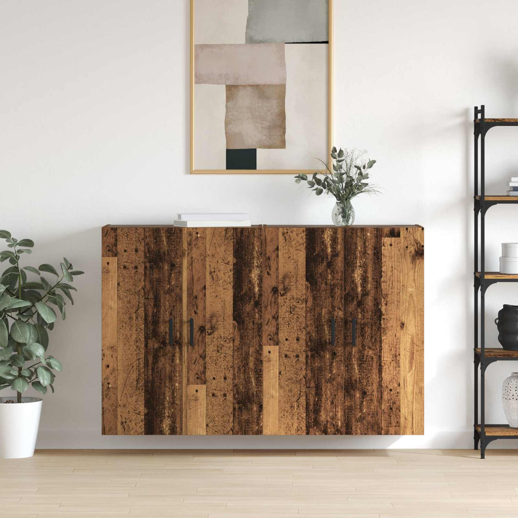 vidaXL Szafka ścienna 2 pcs Stare drewno 69,5 x 34 x 90 cm