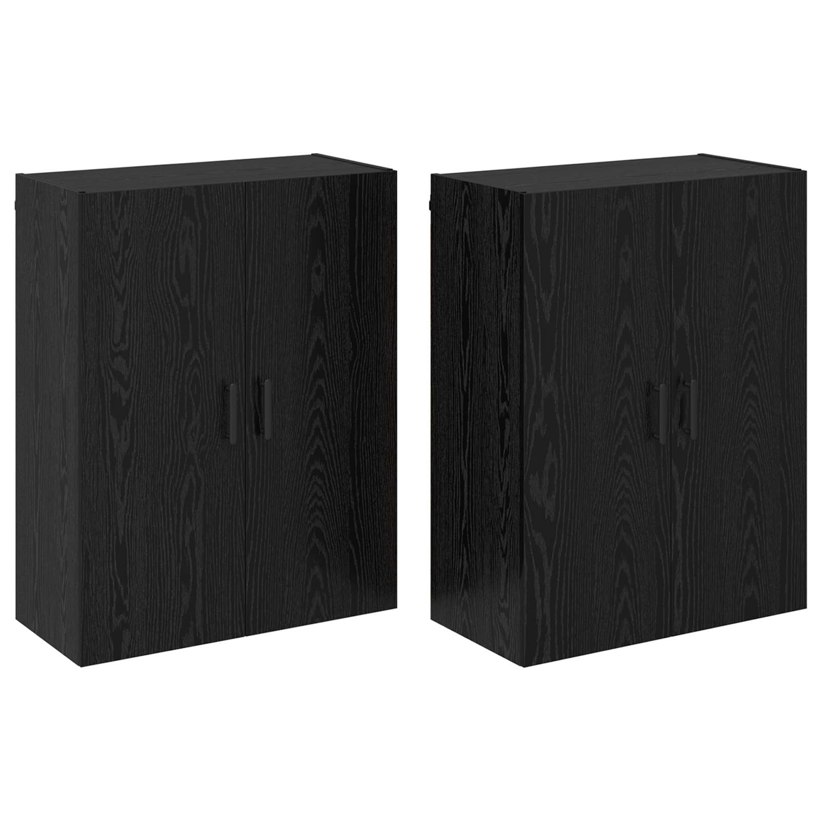 vidaXL Szafka ścienna 2 pcs Czarny Dąb 69,5 x 34 x 90 cm