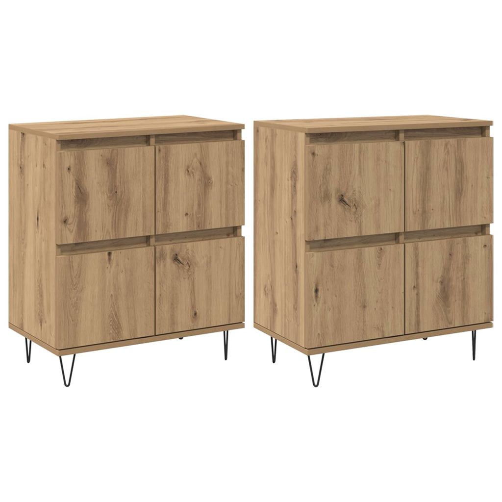vidaXL Komody 2 pcs dąb artisan