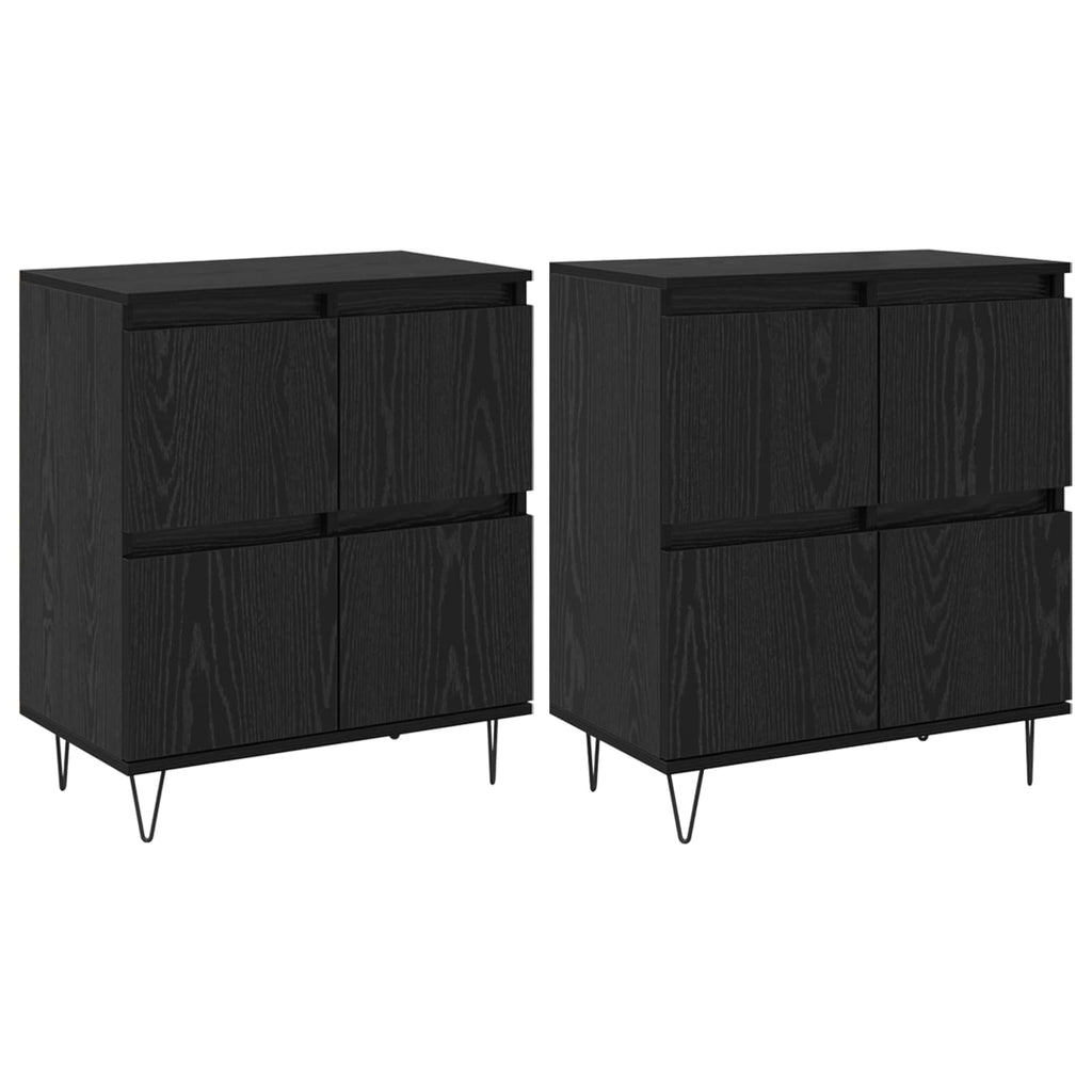 vidaXL Komody 2 pcs Czarny dąb