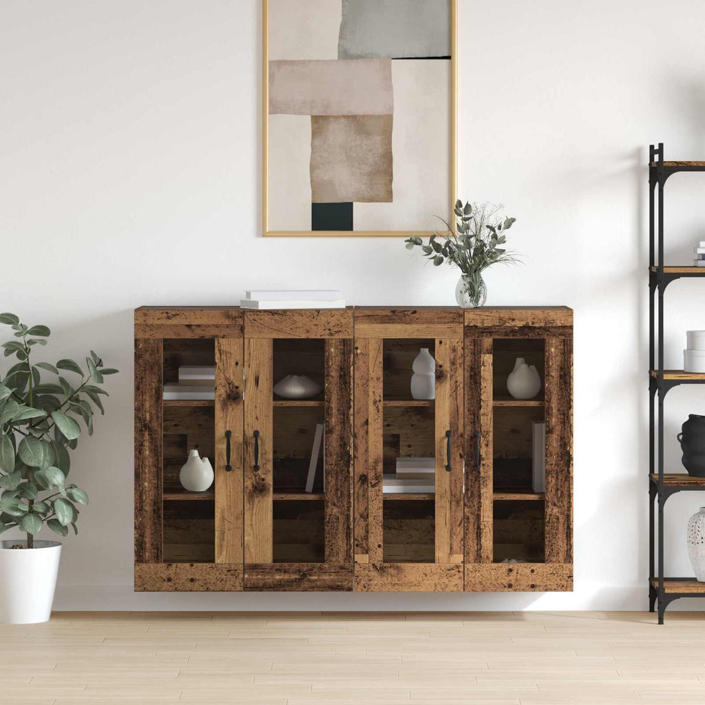 vidaXL Szafki montowane na ścianie 2 pcs Stare drewno