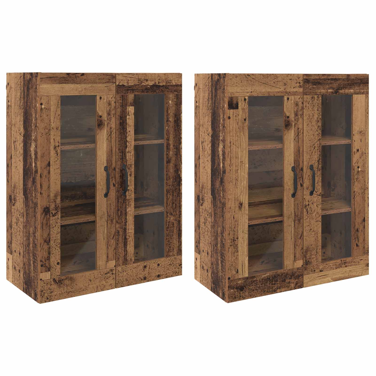 vidaXL Szafki montowane na ścianie 2 pcs Stare drewno