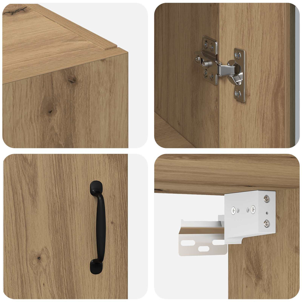 vidaXL Szafki montowane na ścianie 2 pcs dąb artisan 69,5 x 34 x 90 cm