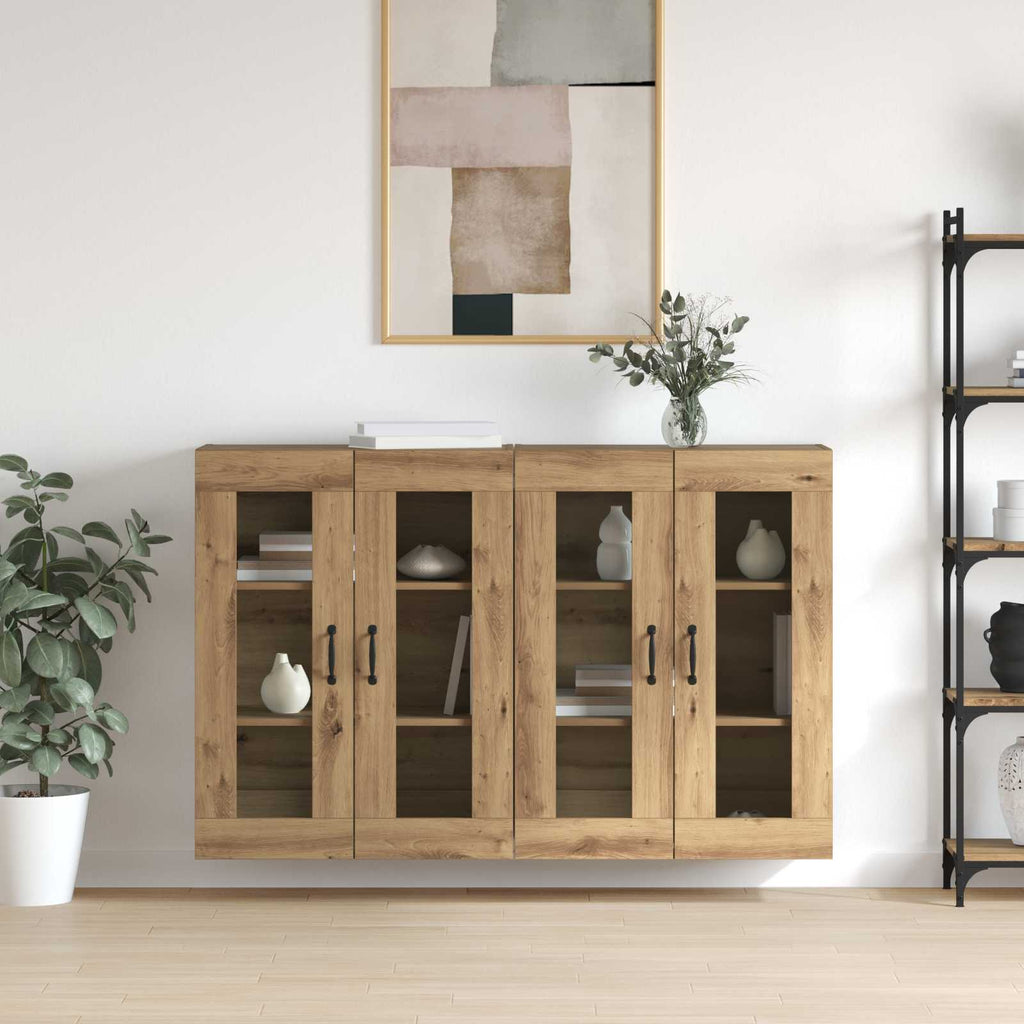 vidaXL Szafki montowane na ścianie 2 pcs dąb artisan 69,5 x 34 x 90 cm