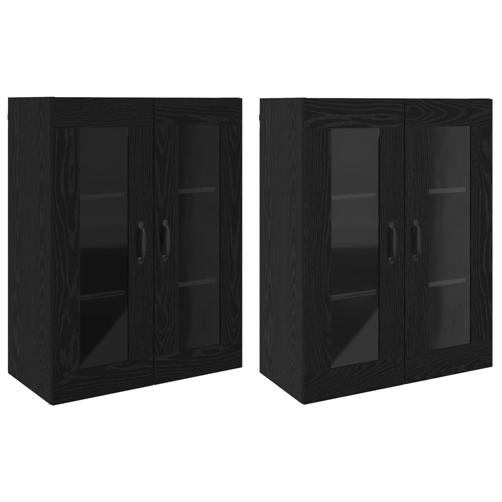 vidaXL Szafki montowane na ścianie 2 pcs Czarny dąb 69,5 x 34 x 90 cm