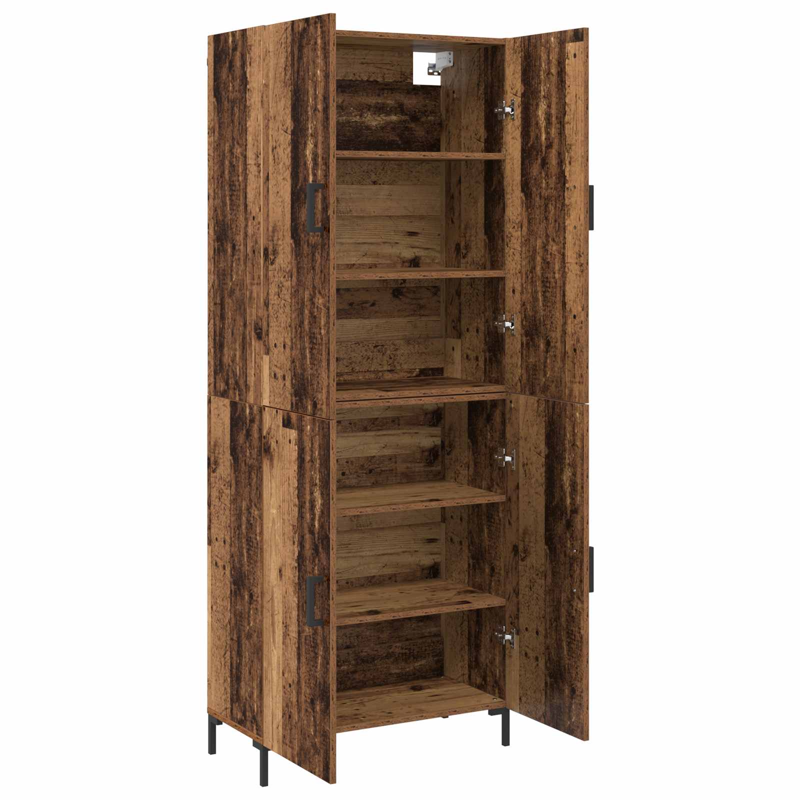 vidaXL Highboard Montowane na ścianie Stare drewno 69,5 x 34 x 180 cm