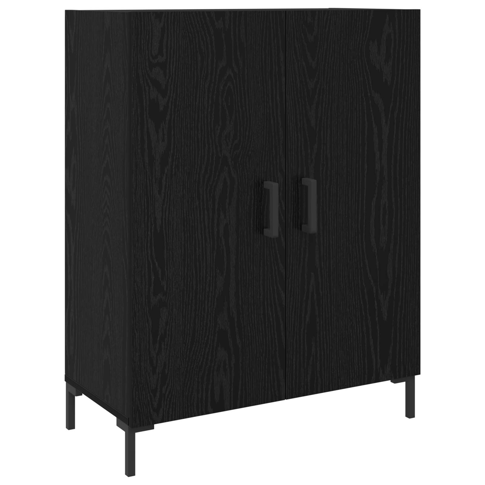 vidaXL Highboard Czarny dąb 69,5 x 34 x 180 cm Materiał drewnopochodny