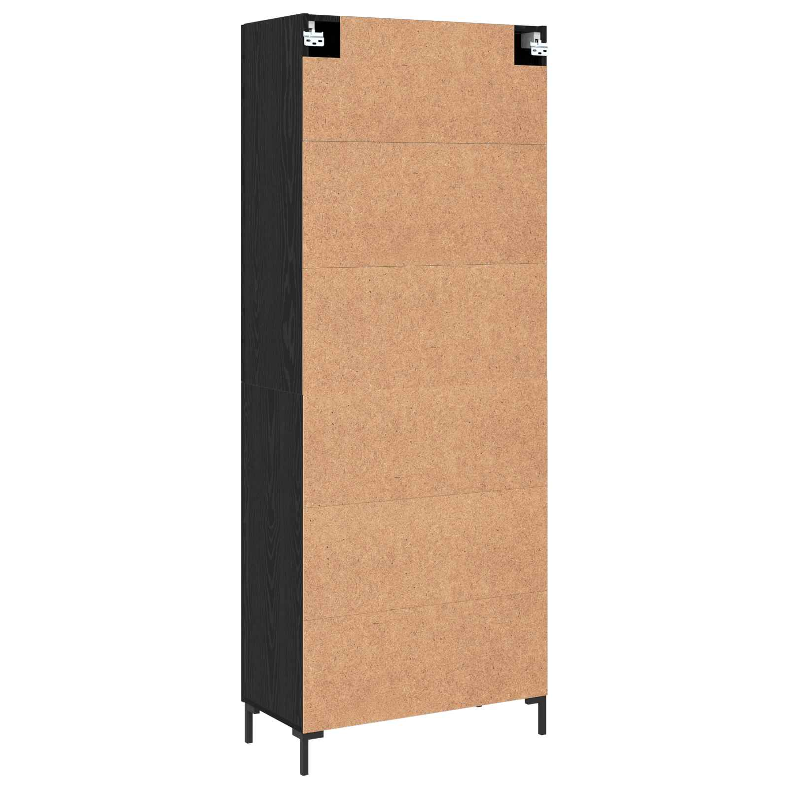 vidaXL Highboard Czarny dąb 69,5 x 34 x 180 cm Materiał drewnopochodny