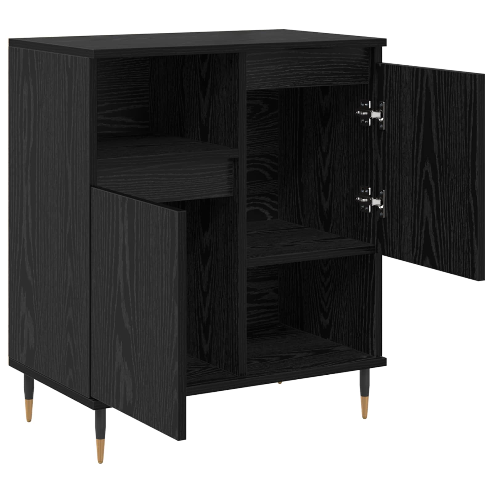 vidaXL Komody 3 pcs Czarny Dąb