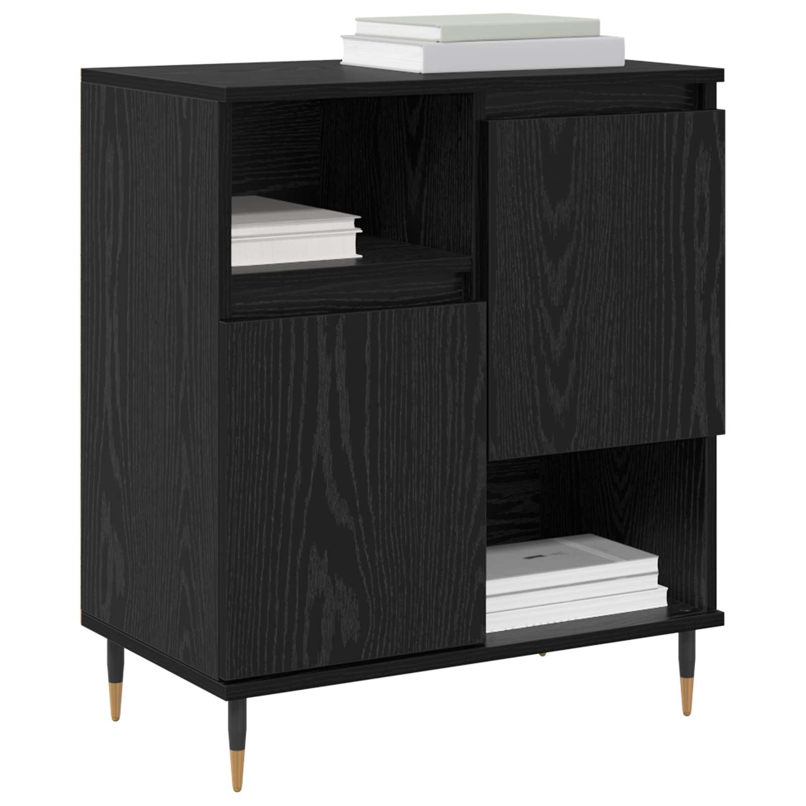 vidaXL Komody 3 pcs Czarny Dąb