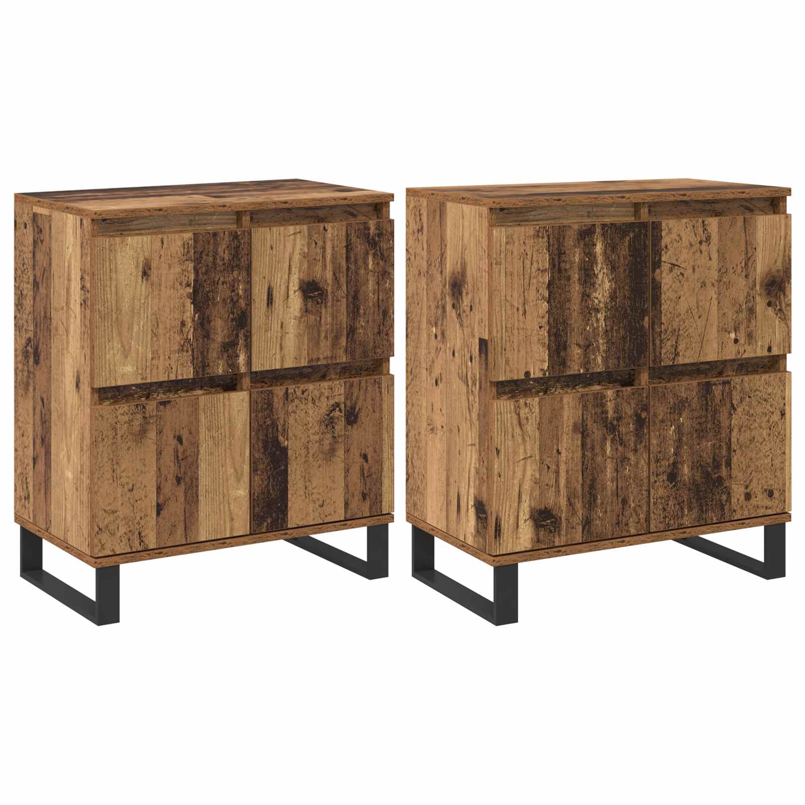 vidaXL Bufet 2 pcs Stare drewno 60 x 35 x 70 cm