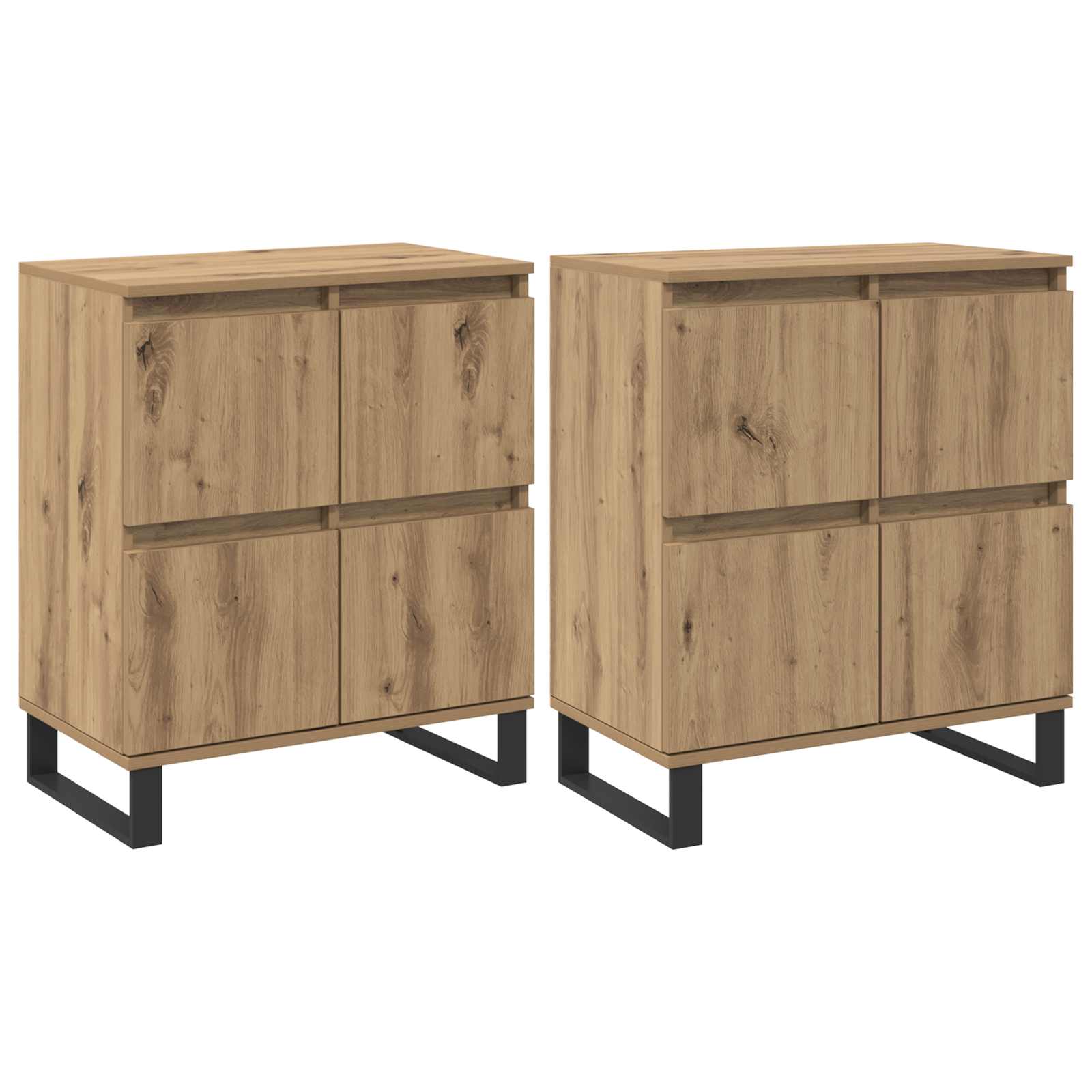 vidaXL Bufet 2 pcs Dąb rzemieślniczy 60 x 35 x 70 cm