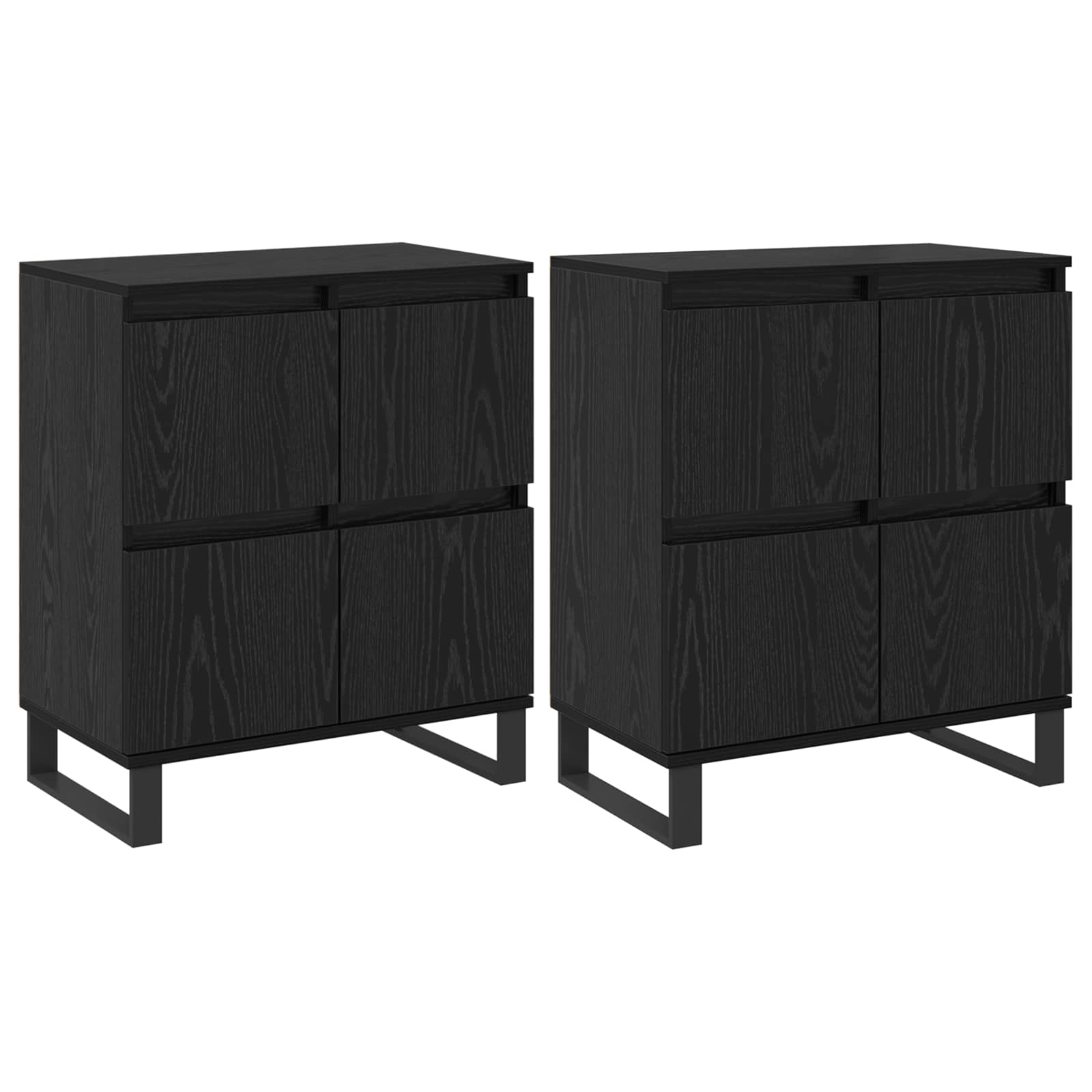 vidaXL Bufet 2 pcs Czarny Dąb 60 x 35 x 70 cm