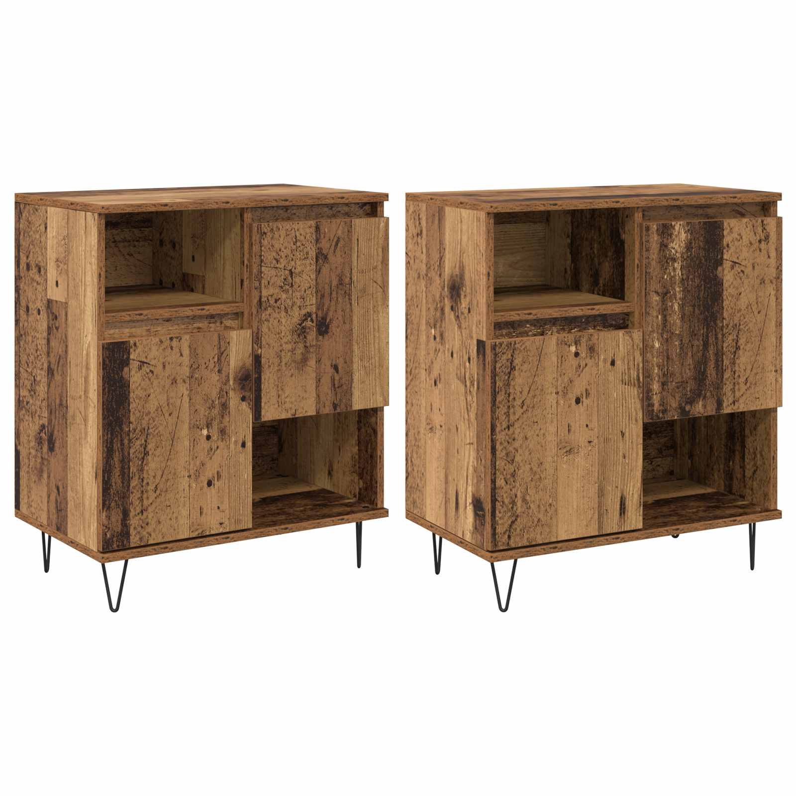 vidaXL Bufet 2 pcs Stare drewno 60 x 35 x 70 cm