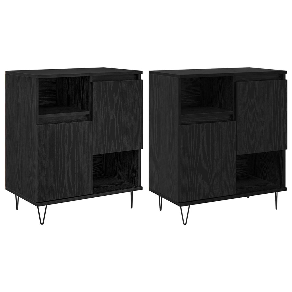 vidaXL Bufet 2 pcs Czarny Dąb 60 x 35 x 70 cm
