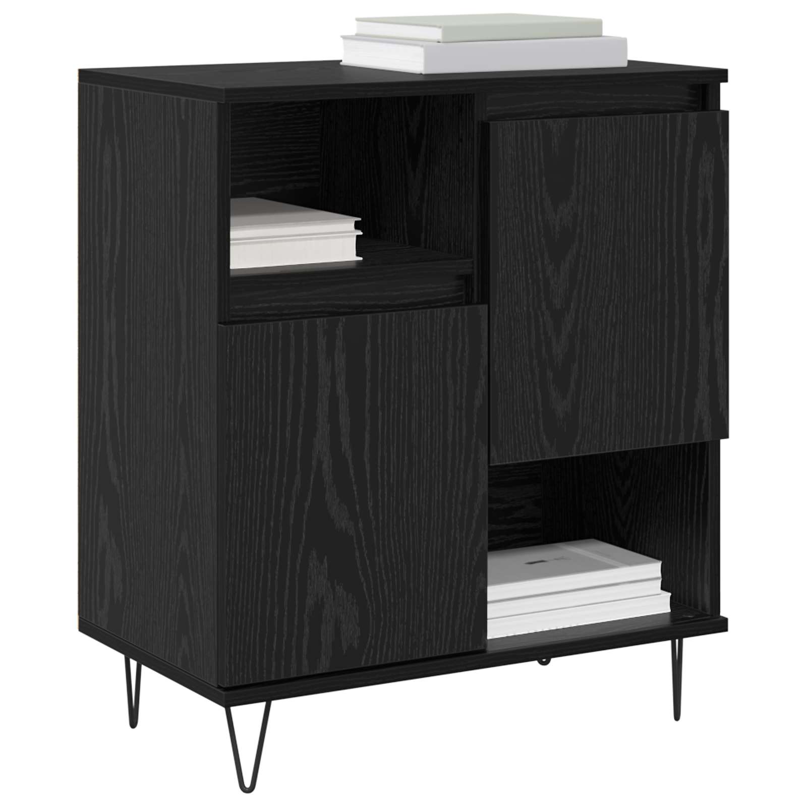 vidaXL Bufet 2 pcs Czarny Dąb 60 x 35 x 70 cm