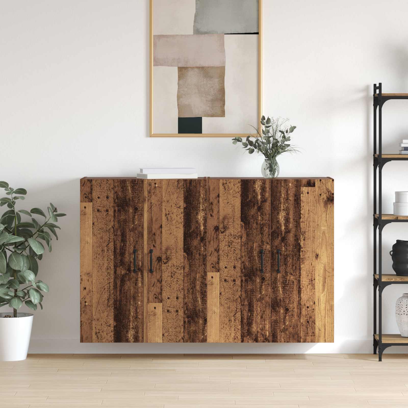 vidaXL Szafka ścienna 2 pcs Stare drewno 69,5 x 34 x 90 cm