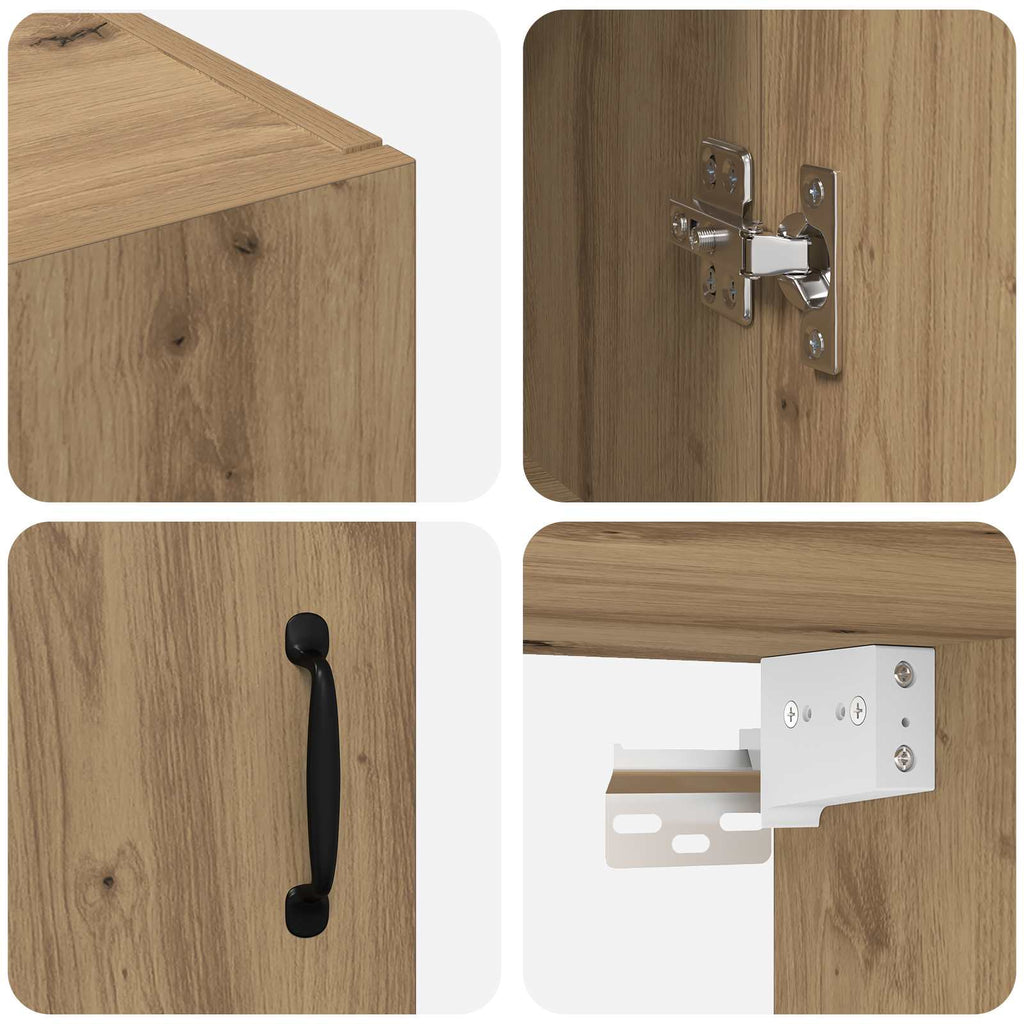 vidaXL Szafka ścienna 2 pcs Dąb rzemieślniczy 69,5 x 34 x 90 cm