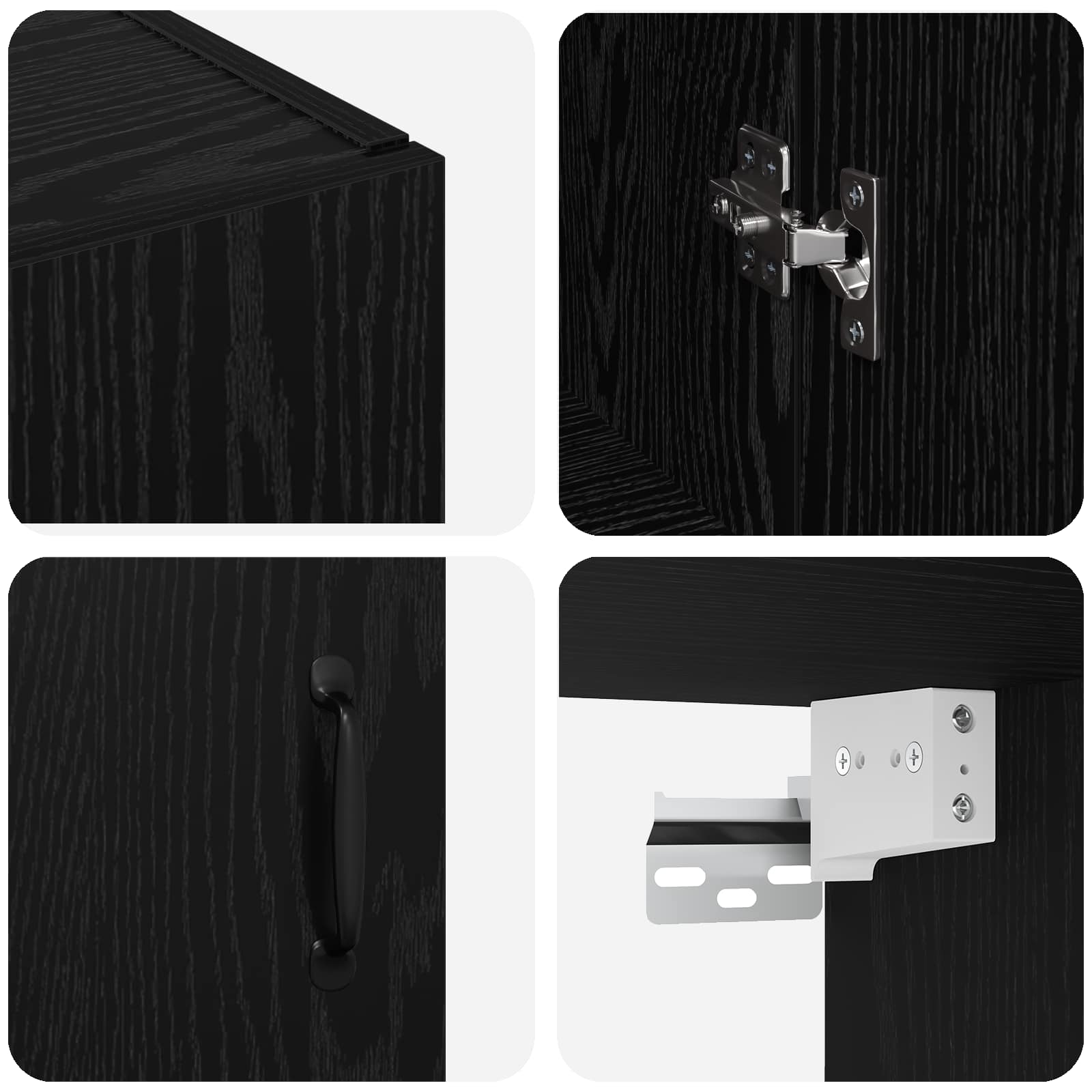vidaXL Szafka ścienna 2 pcs Czarny Dąb 69,5 x 34 x 90 cm