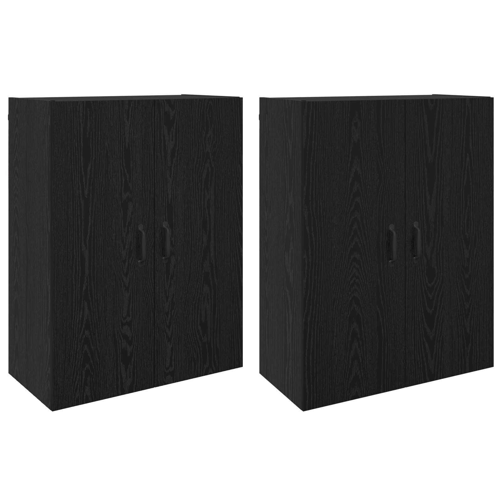 vidaXL Szafka ścienna 2 pcs Czarny Dąb 69,5 x 34 x 90 cm