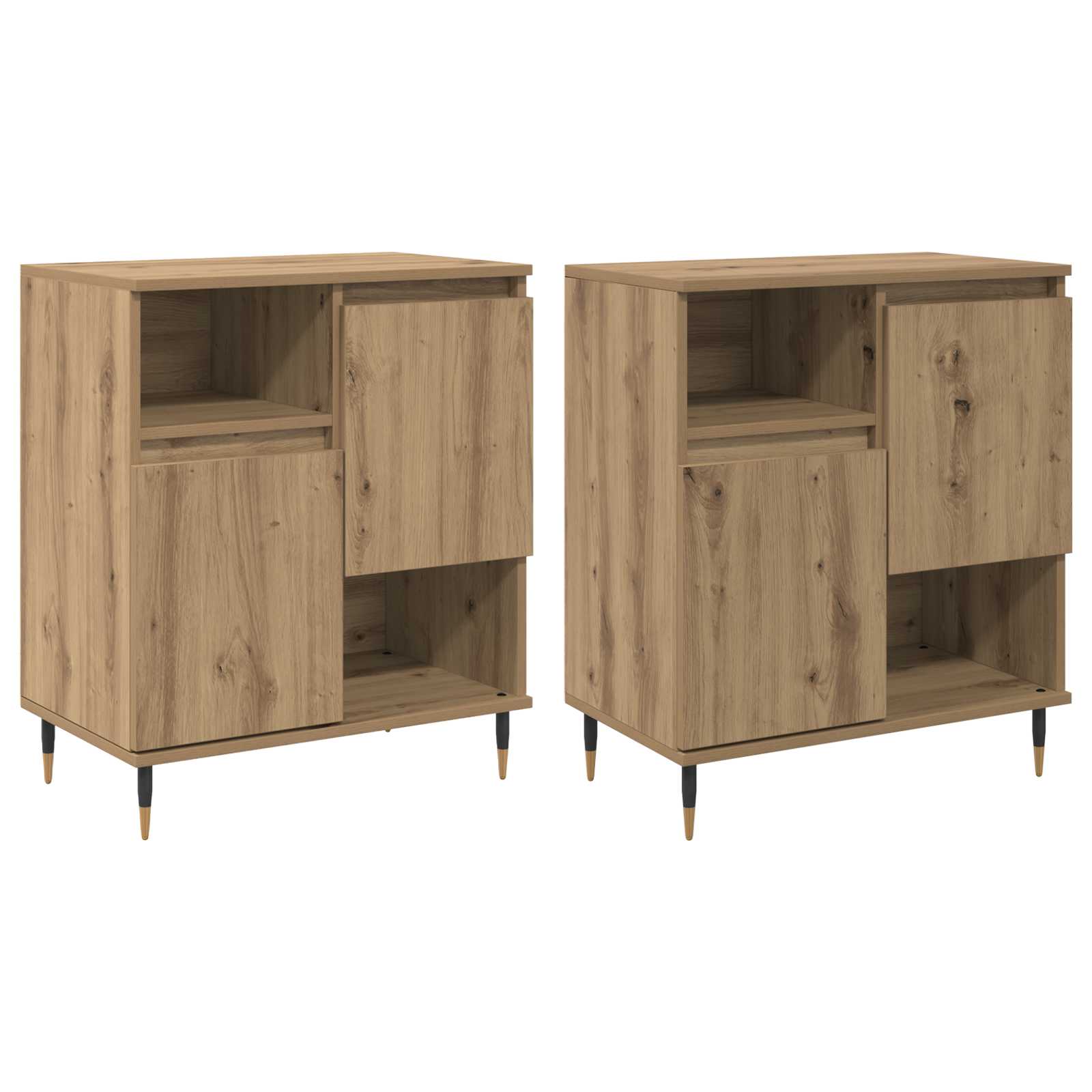 vidaXL Komody 2 pcs dąb artisan