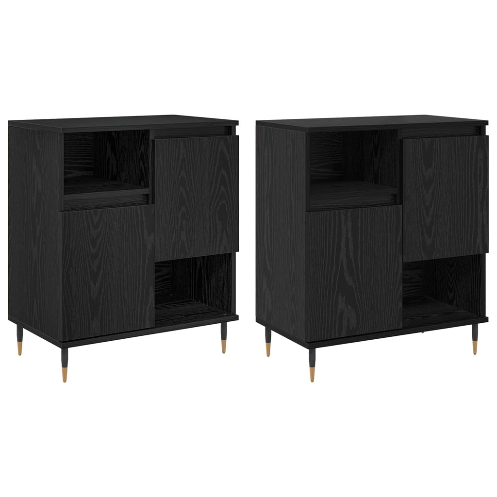 vidaXL Komody 2 pcs Czarny dąb
