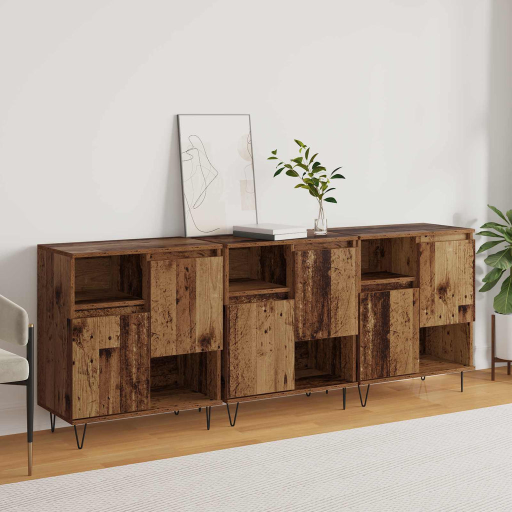 vidaXL Bufet 3 pcs Stare drewno 60 x 35 x 70 cm