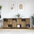 vidaXL Bufet 3 pcs Dąb rzemieślniczy 60 x 35 x 70 cm