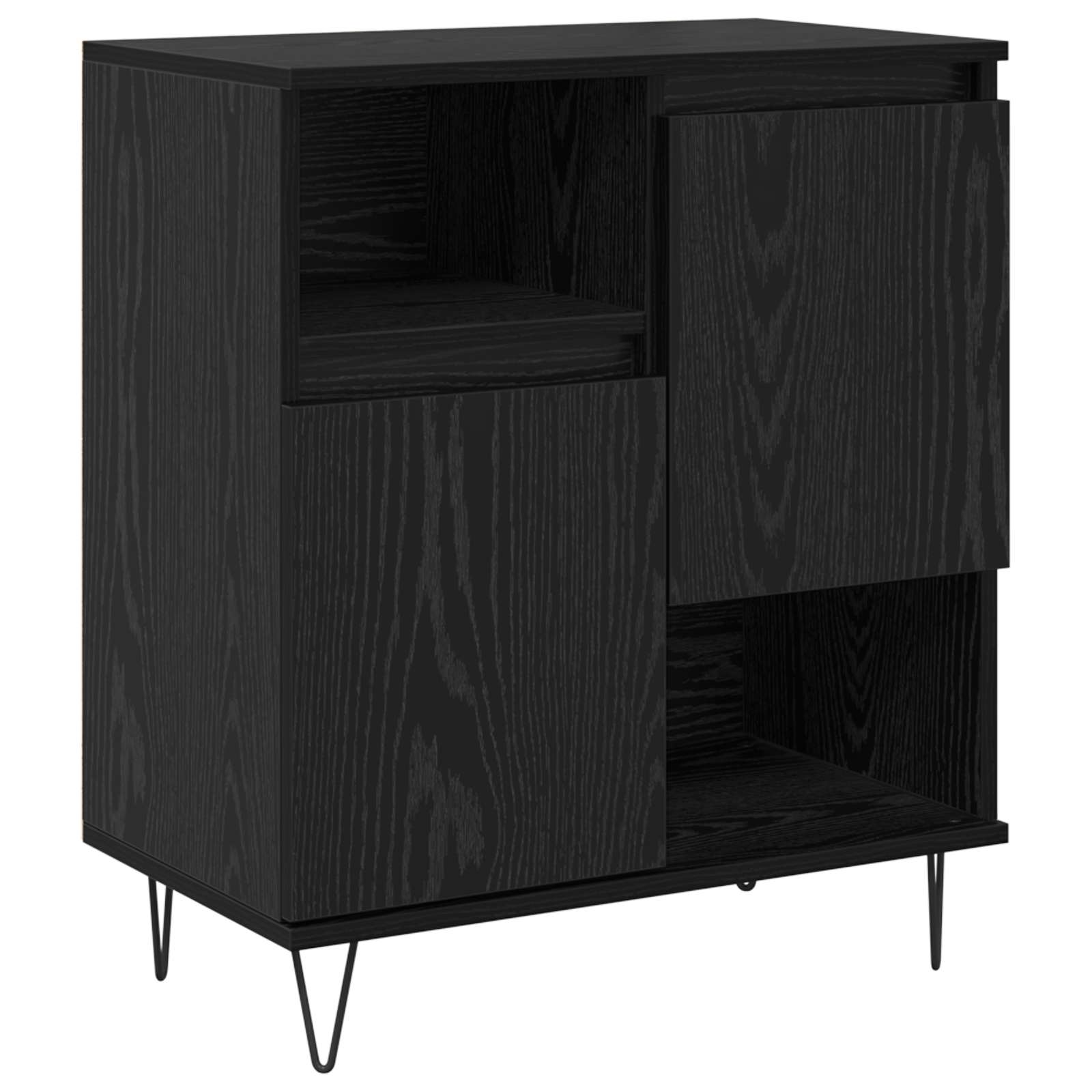 vidaXL Bufet 3 pcs Czarny Dąb 60 x 35 x 70 cm