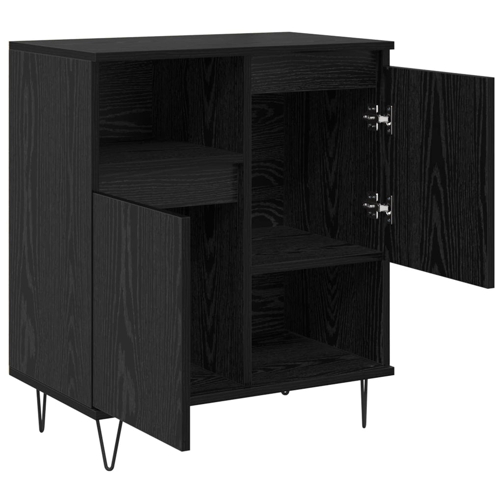 vidaXL Bufet 3 pcs Czarny Dąb 60 x 35 x 70 cm