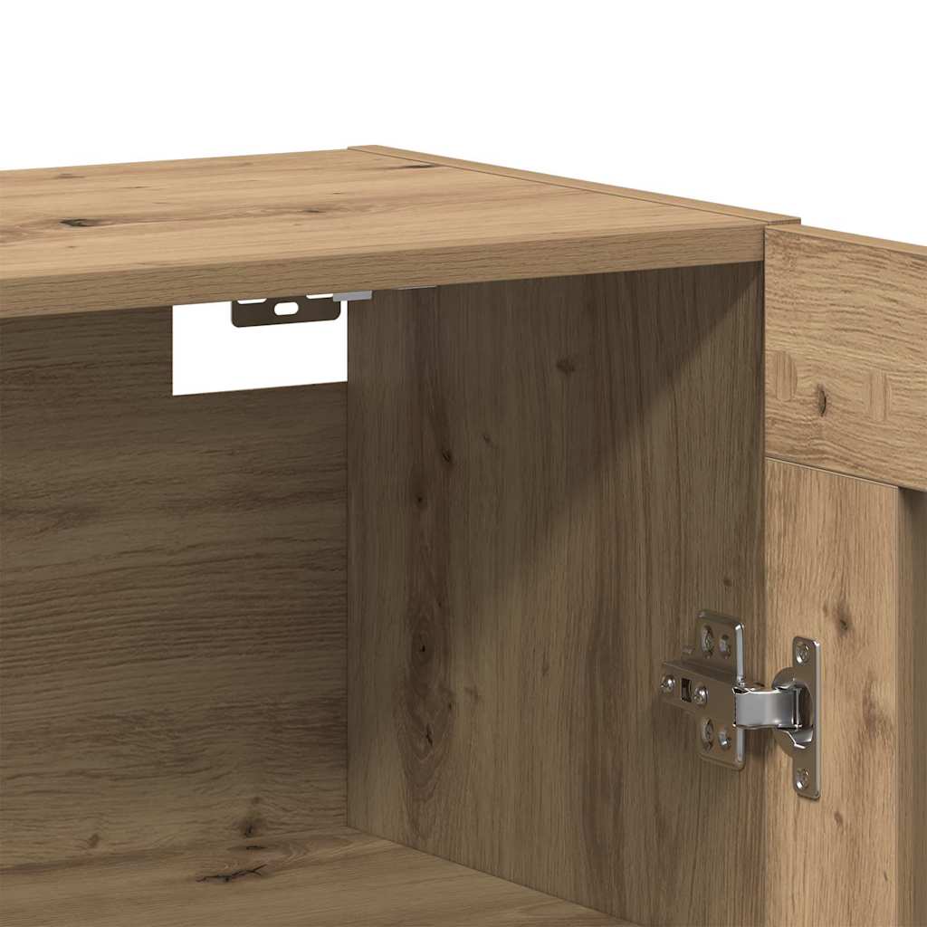 vidaXL Szafki montowane na ścianie 2 pcs Dąb rzemieślniczy i czarny