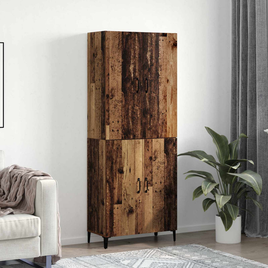 vidaXL Highboard 2 pcs Stare drewno Materiał drewnopochodny