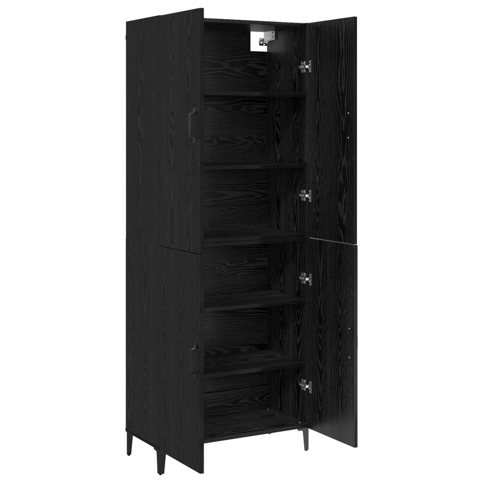 vidaXL Highboard 2 pcs Czarny Dąb Materiał drewnopochodny
