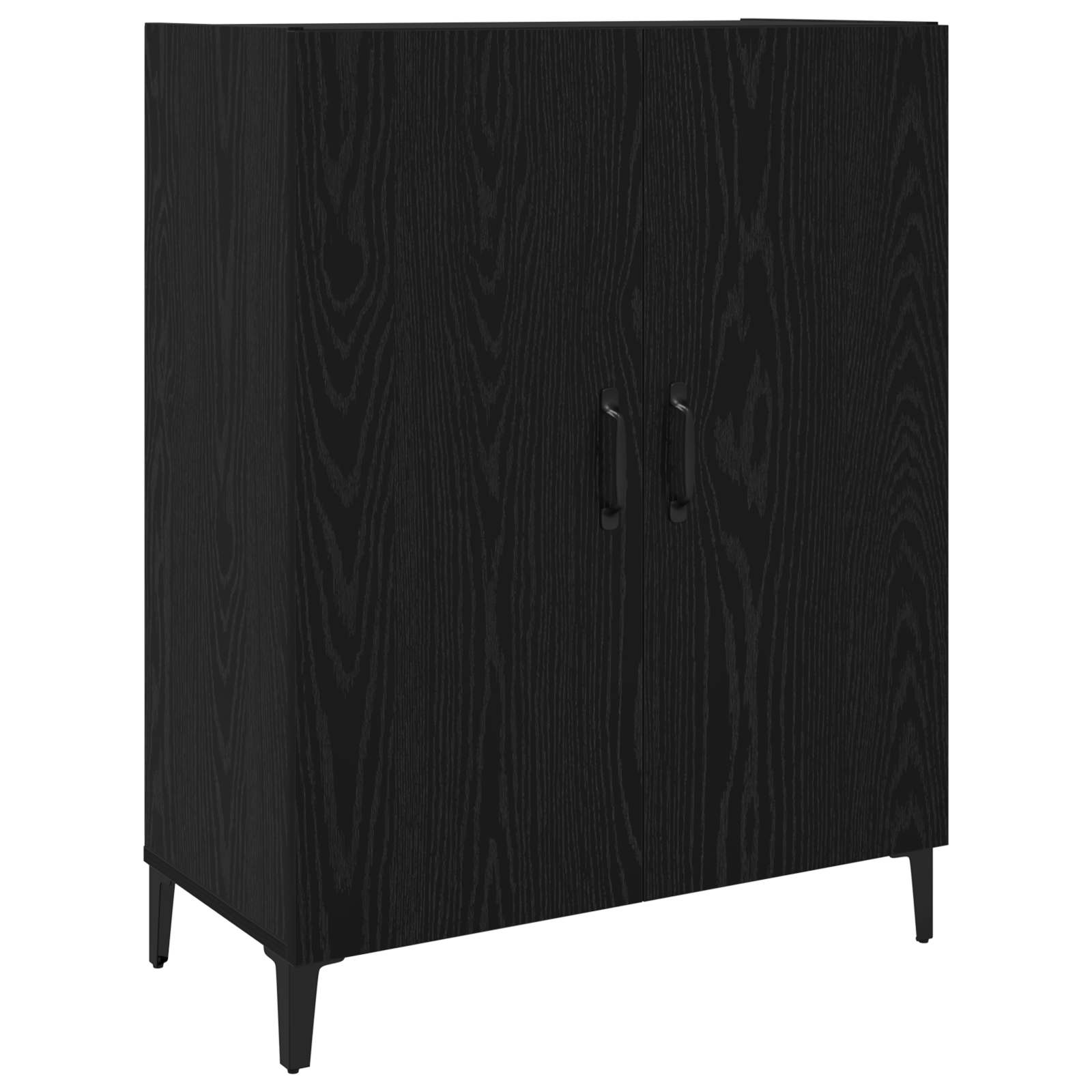 vidaXL Highboard 2 pcs Czarny Dąb Materiał drewnopochodny