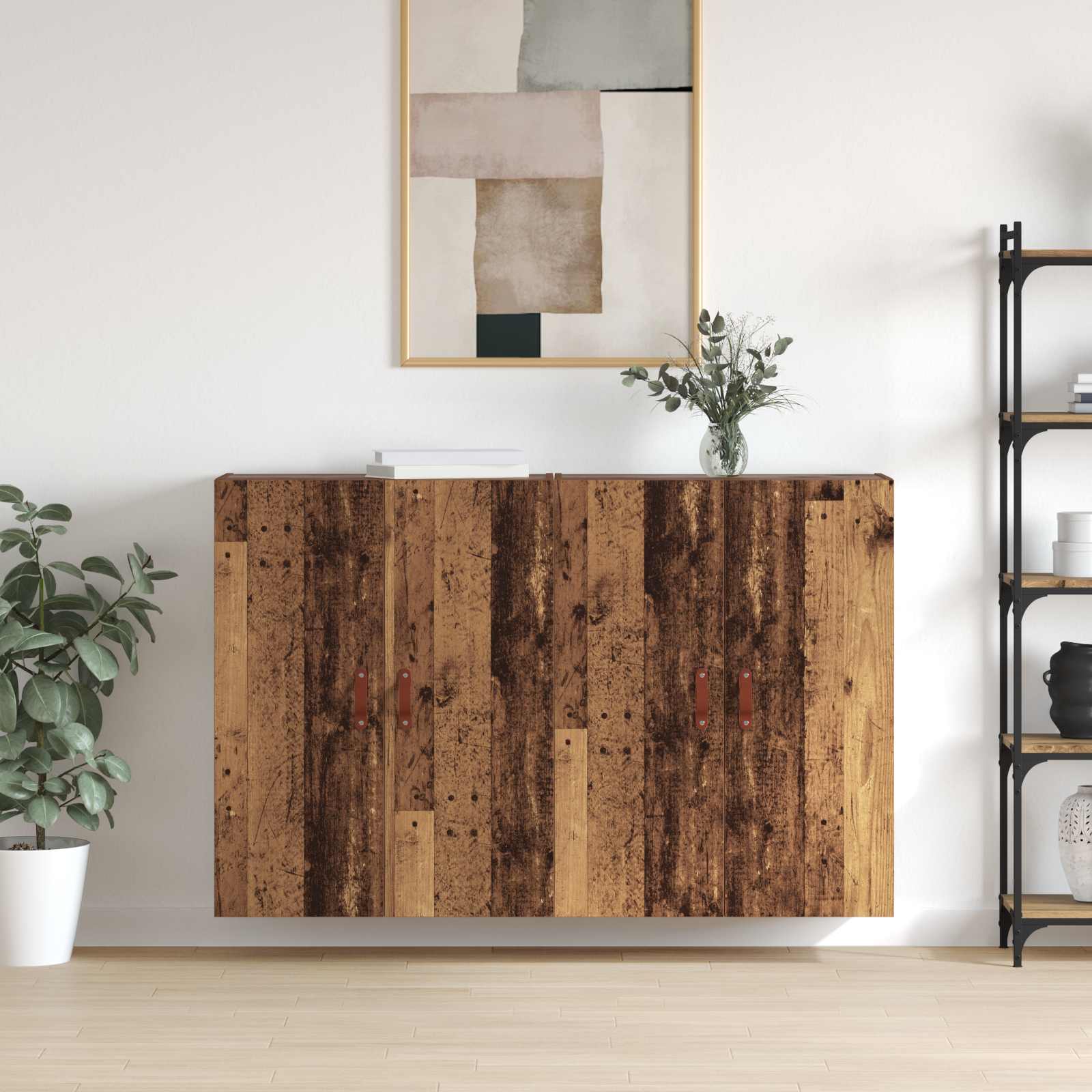 vidaXL Szafka ścienna 2 pcs Stare drewno 69,5 x 34 x 90 cm